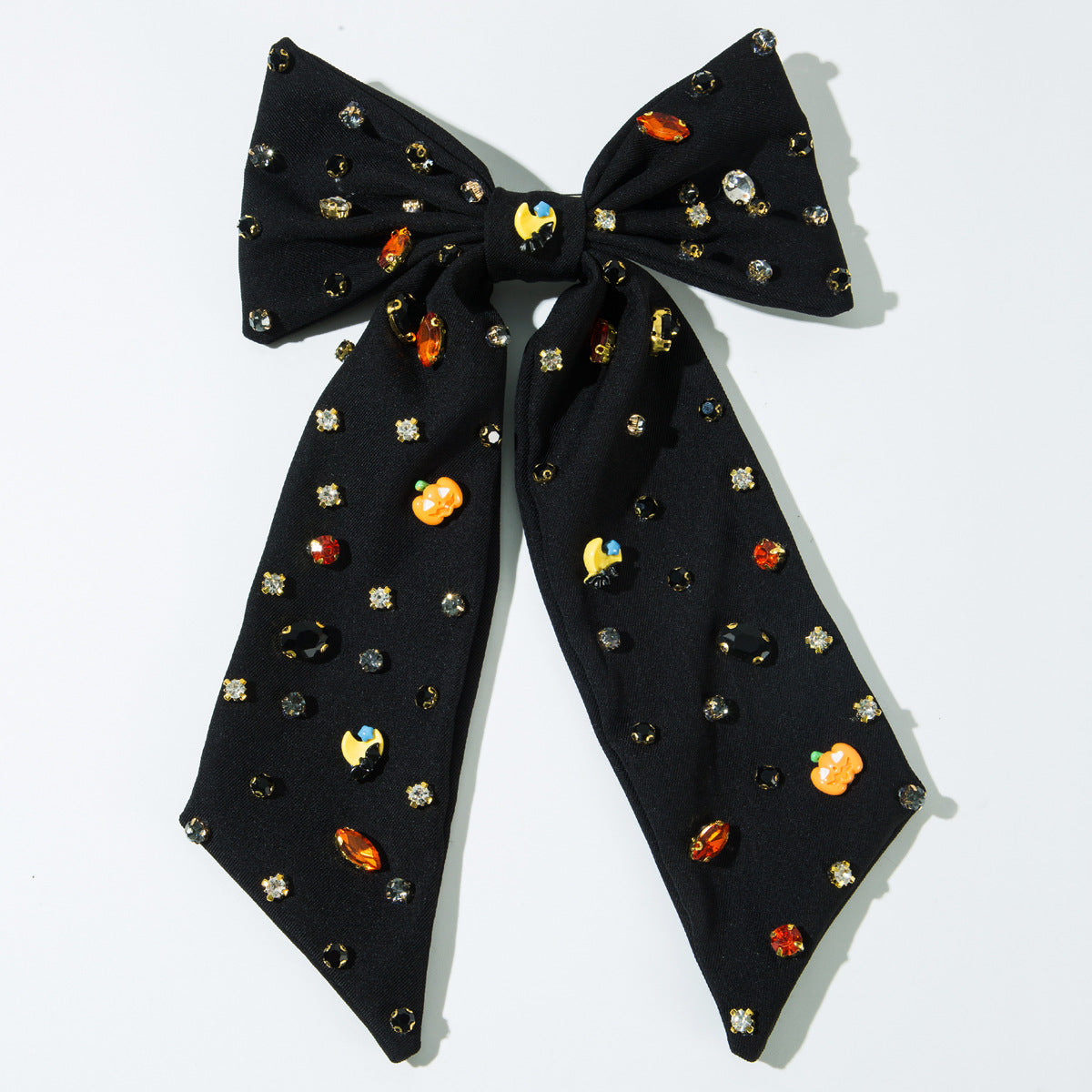 Wholesale Halloween Bow with Diamond Studded Pumpkin Ghost Hairpin